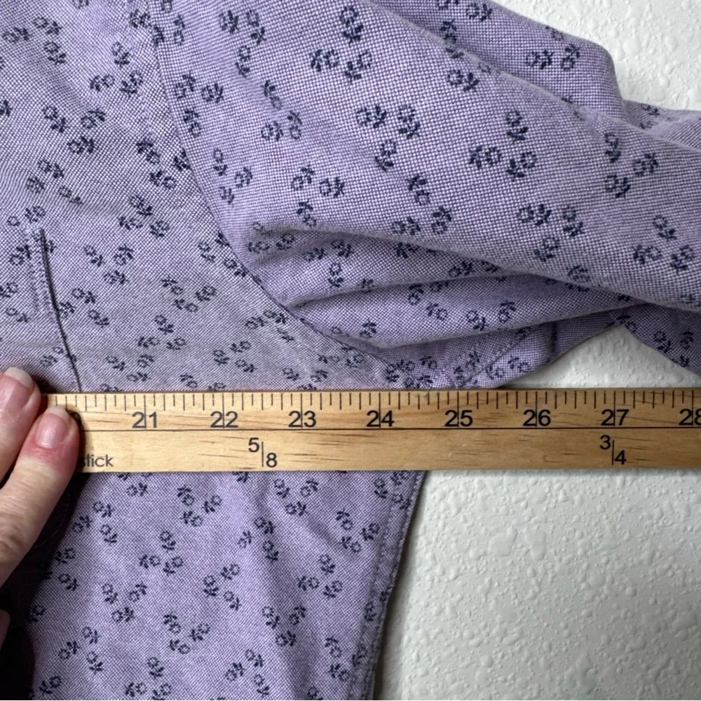 J Crew Flex Purple Button Front Long Sleeve Shirt‎ Mens XL, 17.5, Style H4730